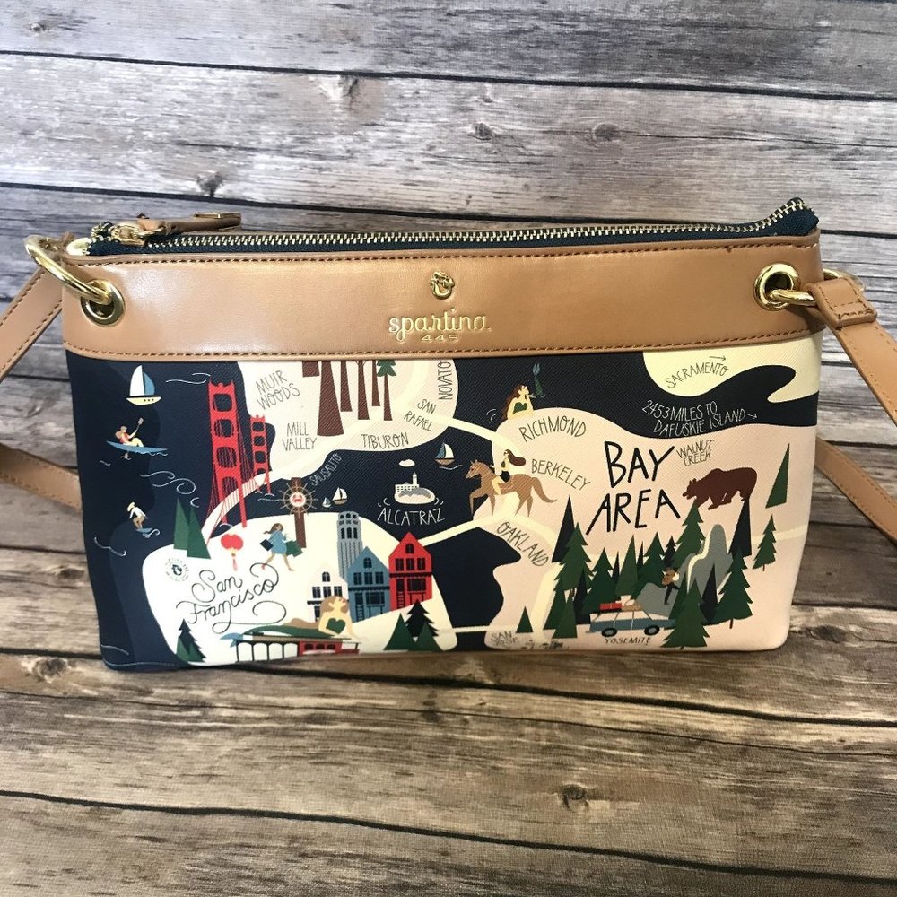 Spartina 449 Bay Area Map Crossbody Bag - Multicolor